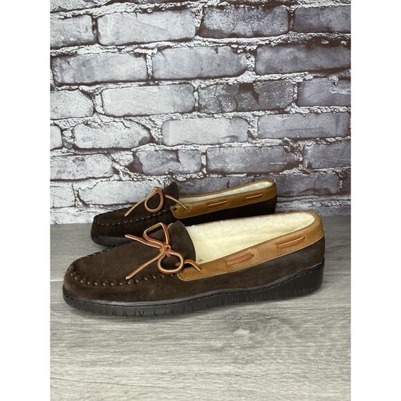 Cabela's Brown Suede Leather Slippers Moccasins Slip On Mens Size 10M US/43EU - Picture 8 of 16